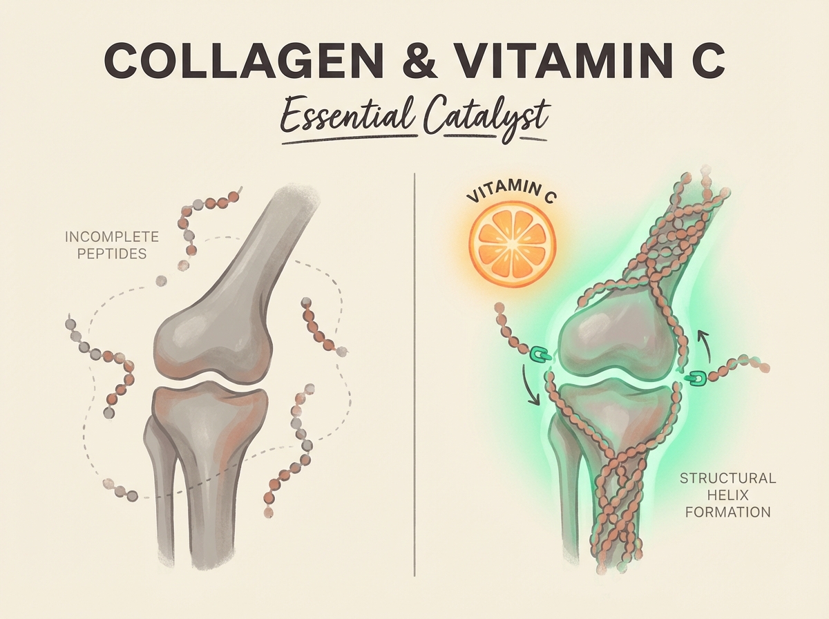 How vitamin C enables collagen synthesis at the joint