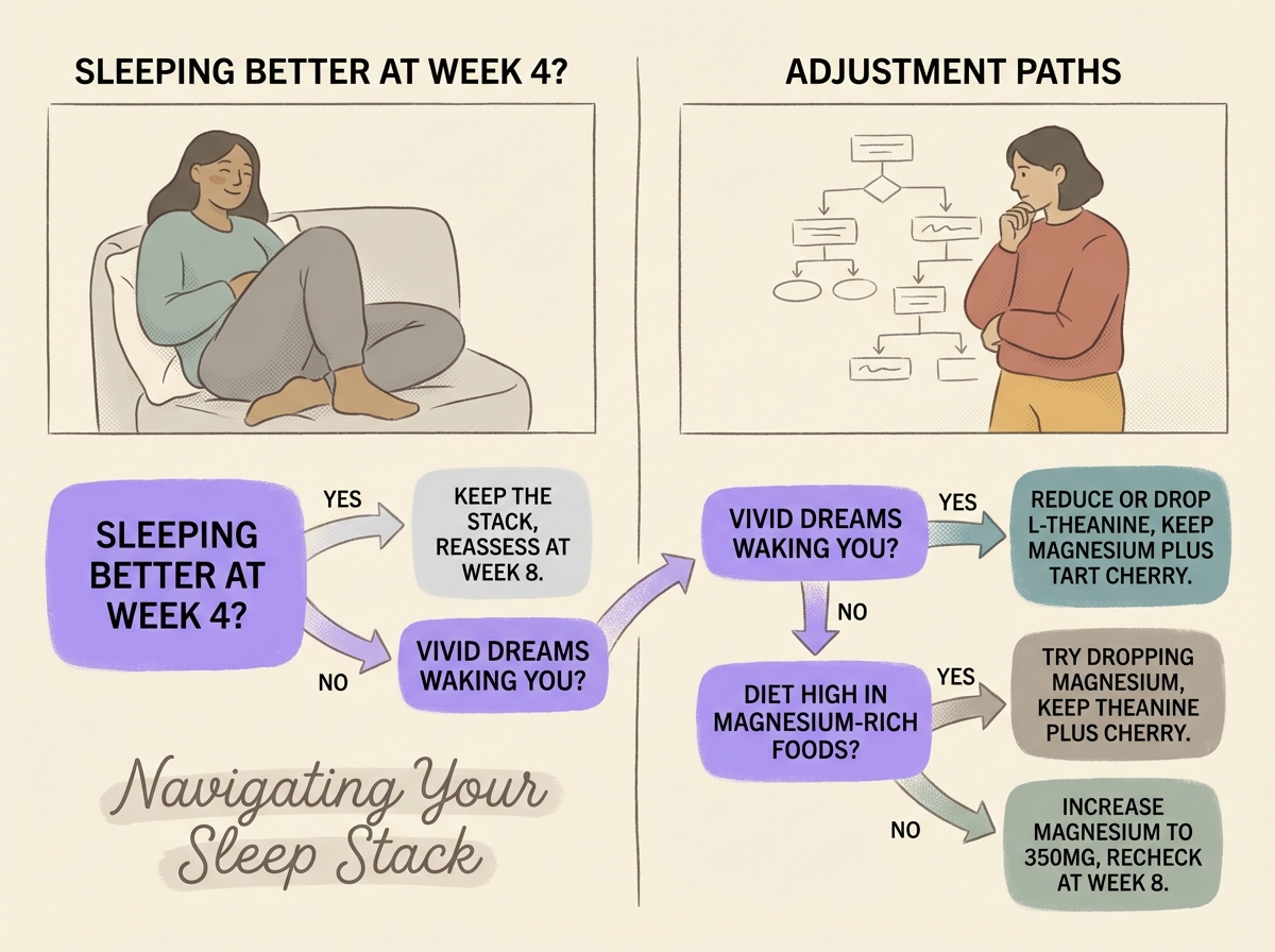 Decision flowchart: how to adjust your sleep stack at week 4