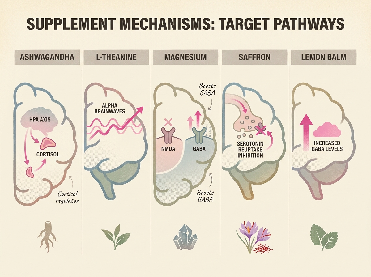 Five anxiety supplements and how each one works in the brain